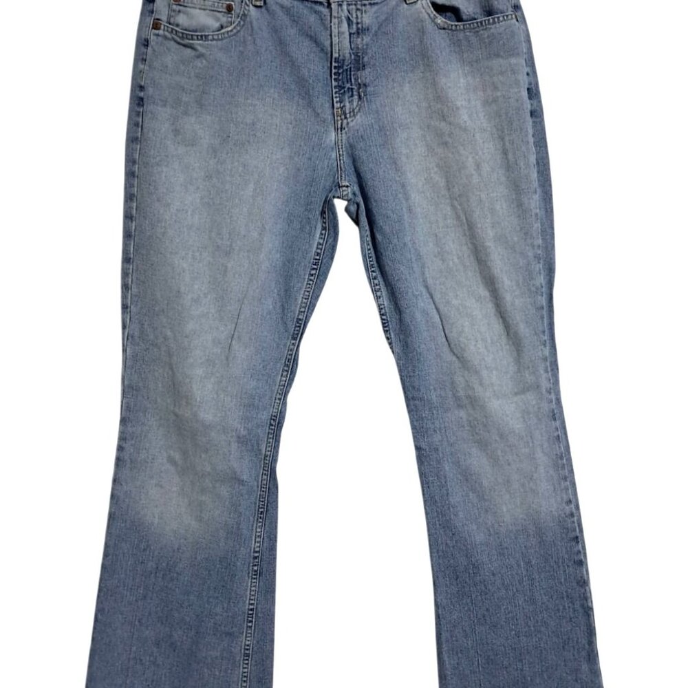 Y2K Old Navy Jeans Womens 14 Low Rise Boot Cut‎ Distressed Denim Well Worn